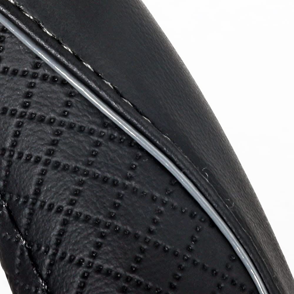 ESEWALAS Universal Car Steering Wheel Cover,Anti-Slip Leather Steering Wheel Cover,Sports Style Steering Wheel Protector,Car Interior Accessories Auto Steering Wheel Covers (Black with Gray) thumbnail 5