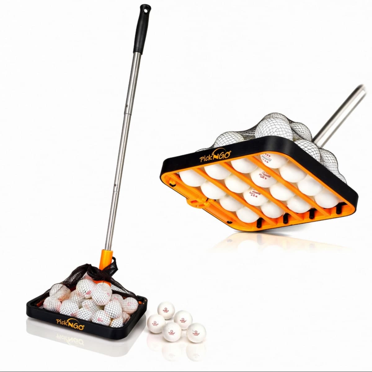 PICK 'N GO Ball Picker - Rapid and Efficient Ping Pong Retrieval Tool for Table Tennis and Ping Pong - Safe and Easy to Use Table Tennis Accessory for Players and Coaches - Black — image 1