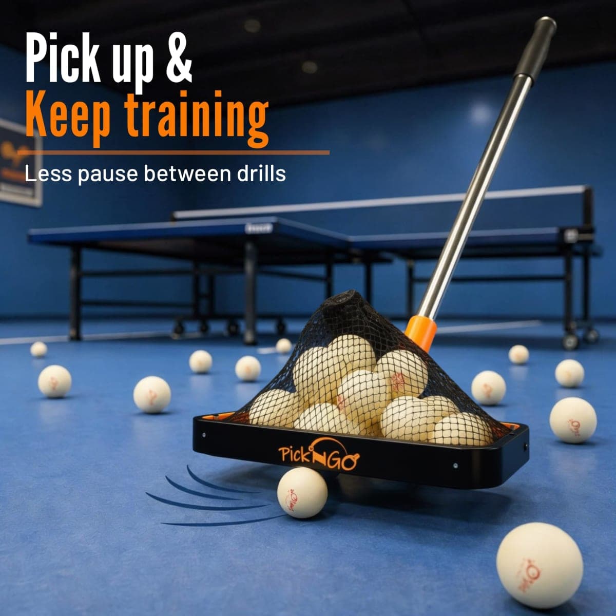 PICK 'N GO Ball Picker - Rapid and Efficient Ping Pong Retrieval Tool for Table Tennis and Ping Pong - Safe and Easy to Use Table Tennis Accessory for Players and Coaches - Black thumbnail 3