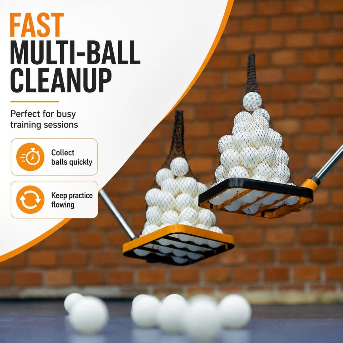 PICK 'N GO Ball Picker - Rapid and Efficient Ping Pong Retrieval Tool for Table Tennis and Ping Pong - Safe and Easy to Use Table Tennis Accessory for Players and Coaches - Black thumbnail 4