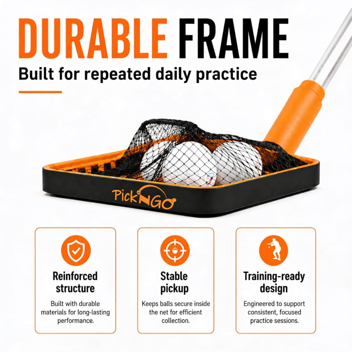 PICK 'N GO Ball Picker - Rapid and Efficient Ping Pong Retrieval Tool for Table Tennis and Ping Pong - Safe and Easy to Use Table Tennis Accessory for Players and Coaches - Black thumbnail 5