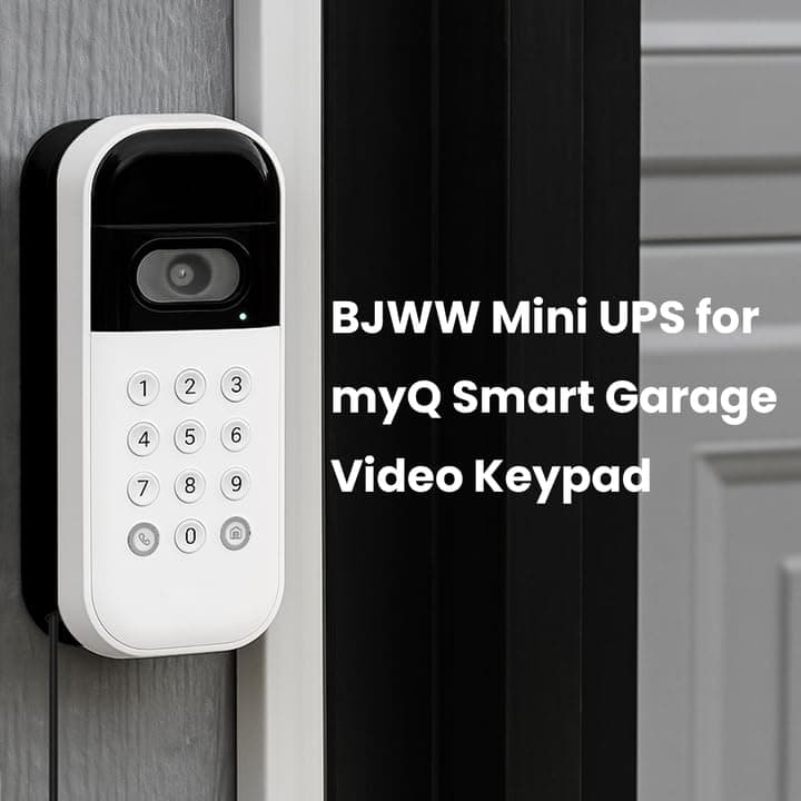 26ft Wired Power Adapter Kit for myQ Smart Garage Video Keypad - Uninterrupted Power Supply Design with 6100mAh Backup Battery and Mounting Bracket thumbnail 2