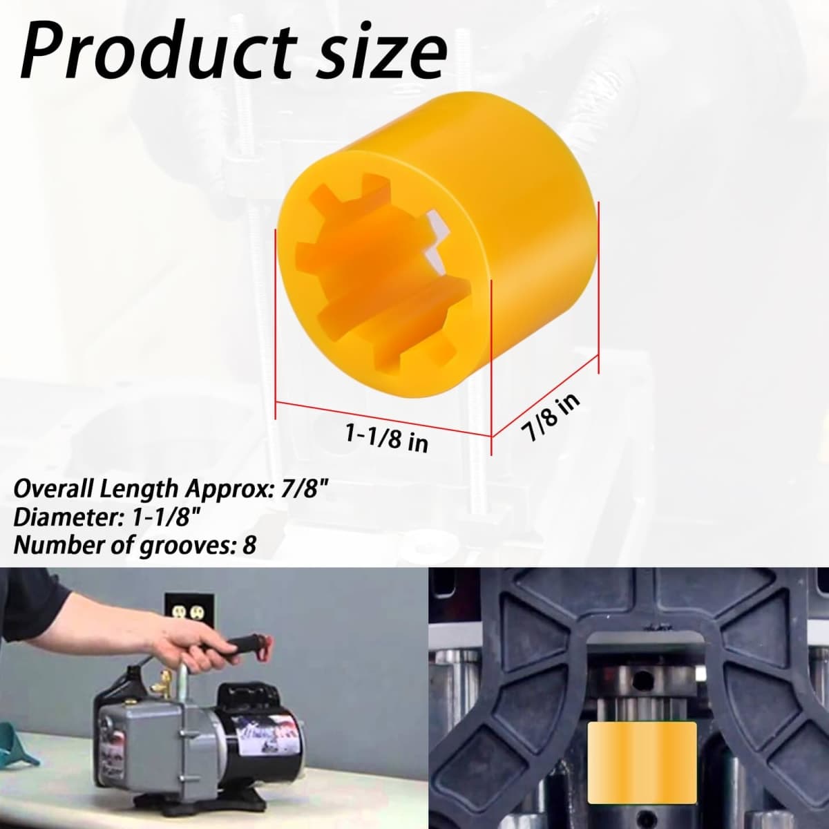 XTPTFABS PR308 / PR-308 Vacuum Pump Coupler Sleeve Pump Sleeve Compatible with PR208 / PR-208 Flexible Coupler(Replace#684520331976) thumbnail 3