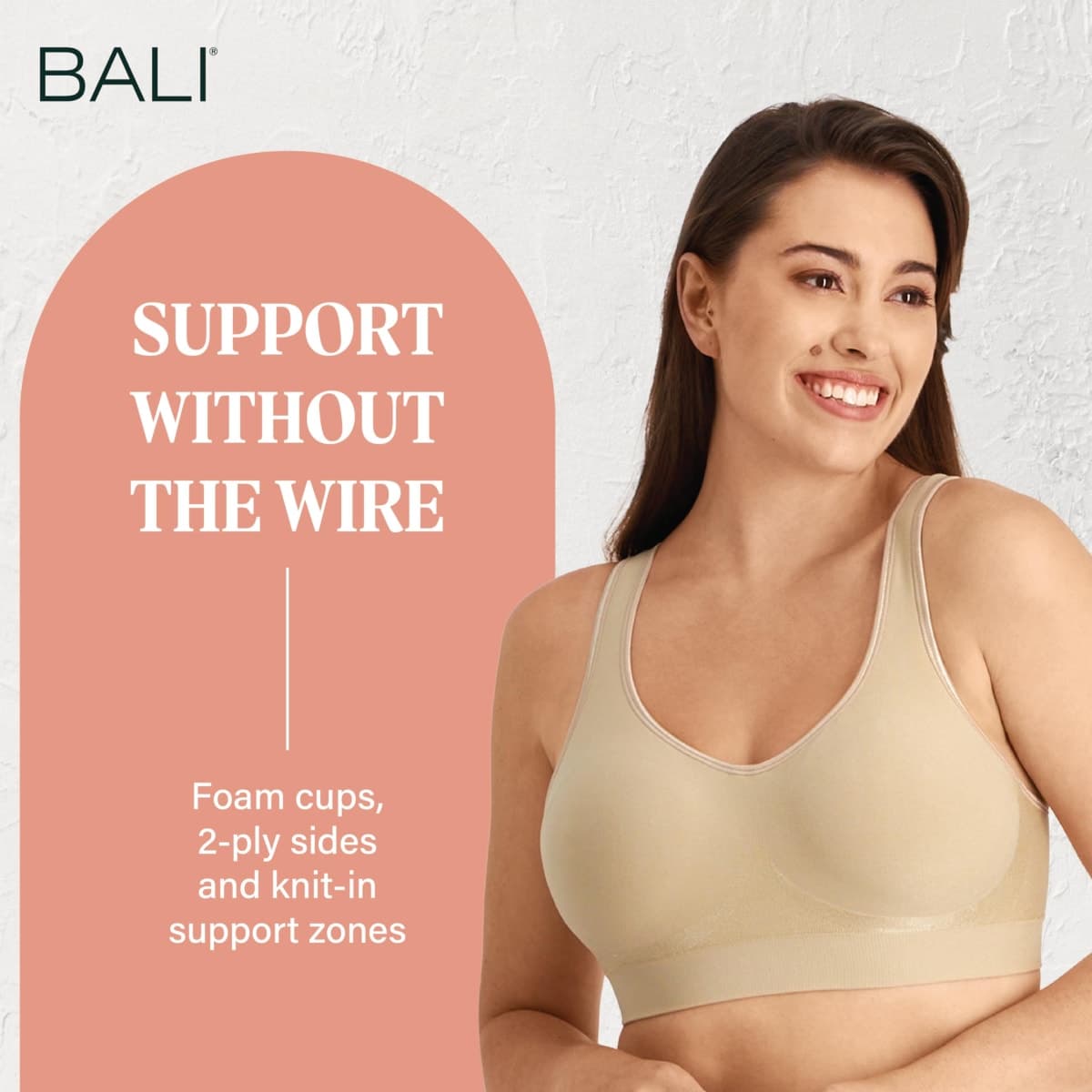 Bali Women's Comfort Revolution Shaping Wirefree Bra, Nude, Medium thumbnail 4