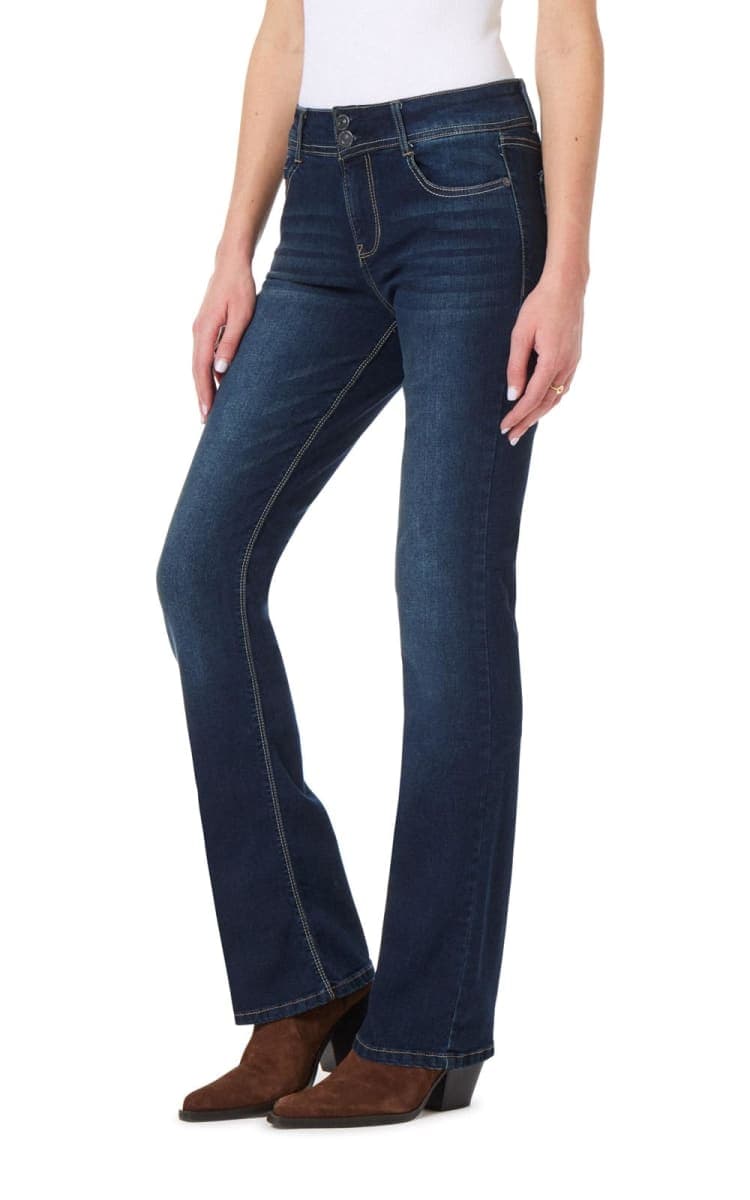 WallFlower Luscious Curvy Bootcut Jeans for Women Mid-Rise Insta Stretch Denim in Petite, Midsize, Plus Size, Juniors Jeans, Betsy Pure, 13 Long — image 1