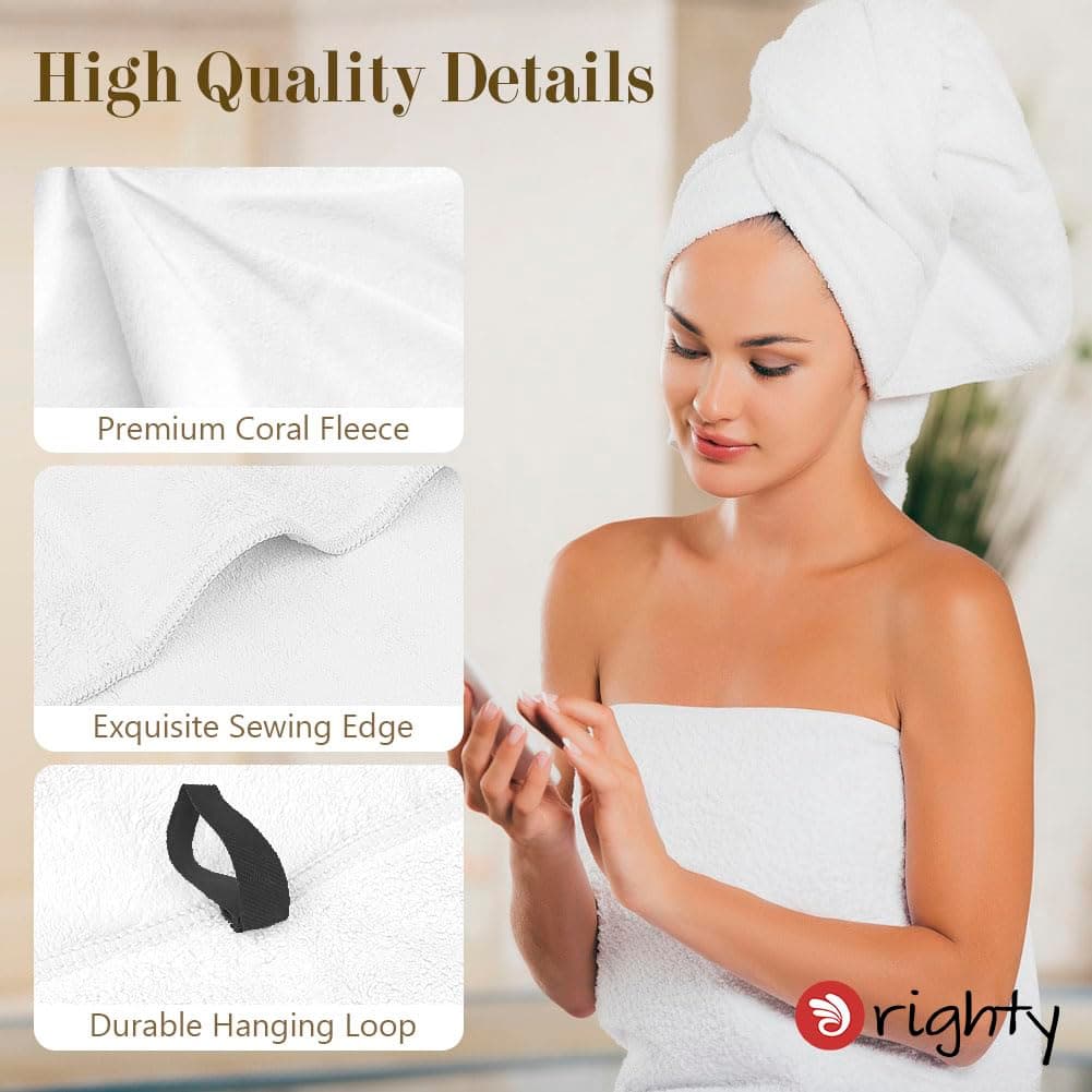 ORIGHTY Bath Towels Set Pack of 2(27’’ x 54’’) - Soft Feel Microfiber White Bath Towels for Bathroom, Highly Absorbent Bath Sheet, Quick Drying Shower Towels, Fluffy Towel for Gym, Beach, SPA thumbnail 3
