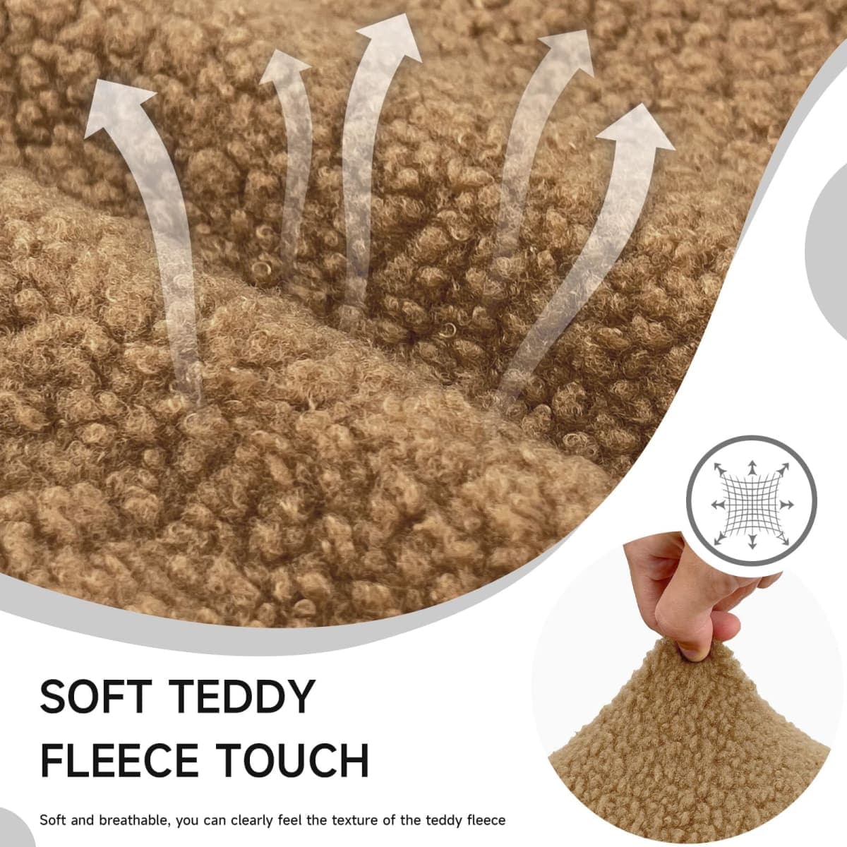 WENZMOC Teddy Wool Bar Stool Covers Soft & Elasticity Barstool Covers with Backs Teddy Barstool Cover Slipcovers Washable Pub Chair Cover for Banquet Hotel Wedding (Brown 2 PCS) thumbnail 2