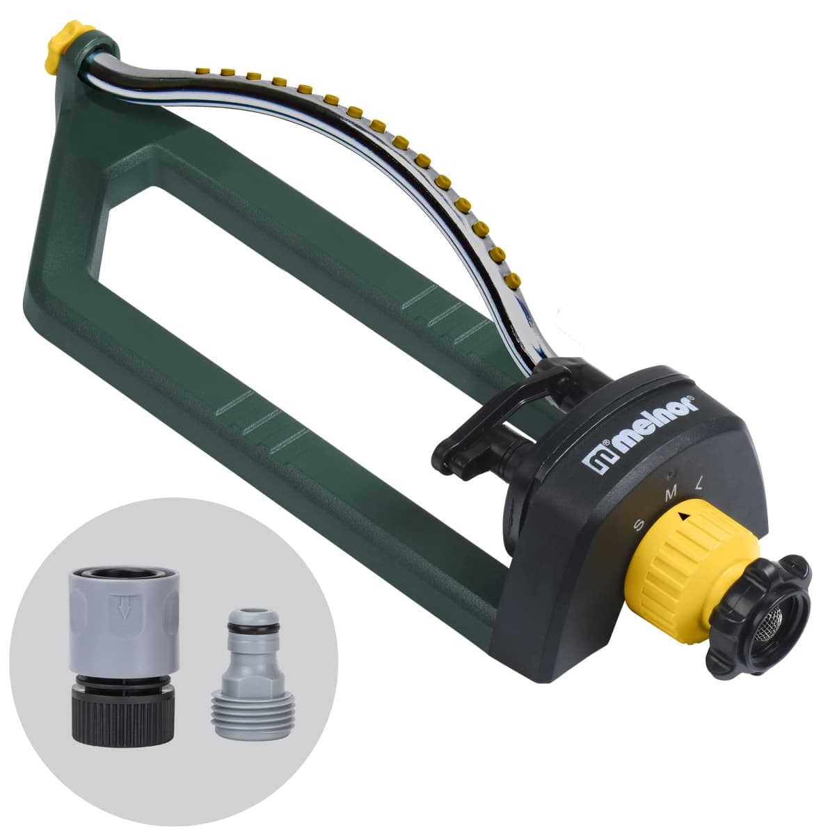 Melnor 65151AMZ Oscillating Sprinkler with 15 Precision Nozzles and QuickConnects — image 1