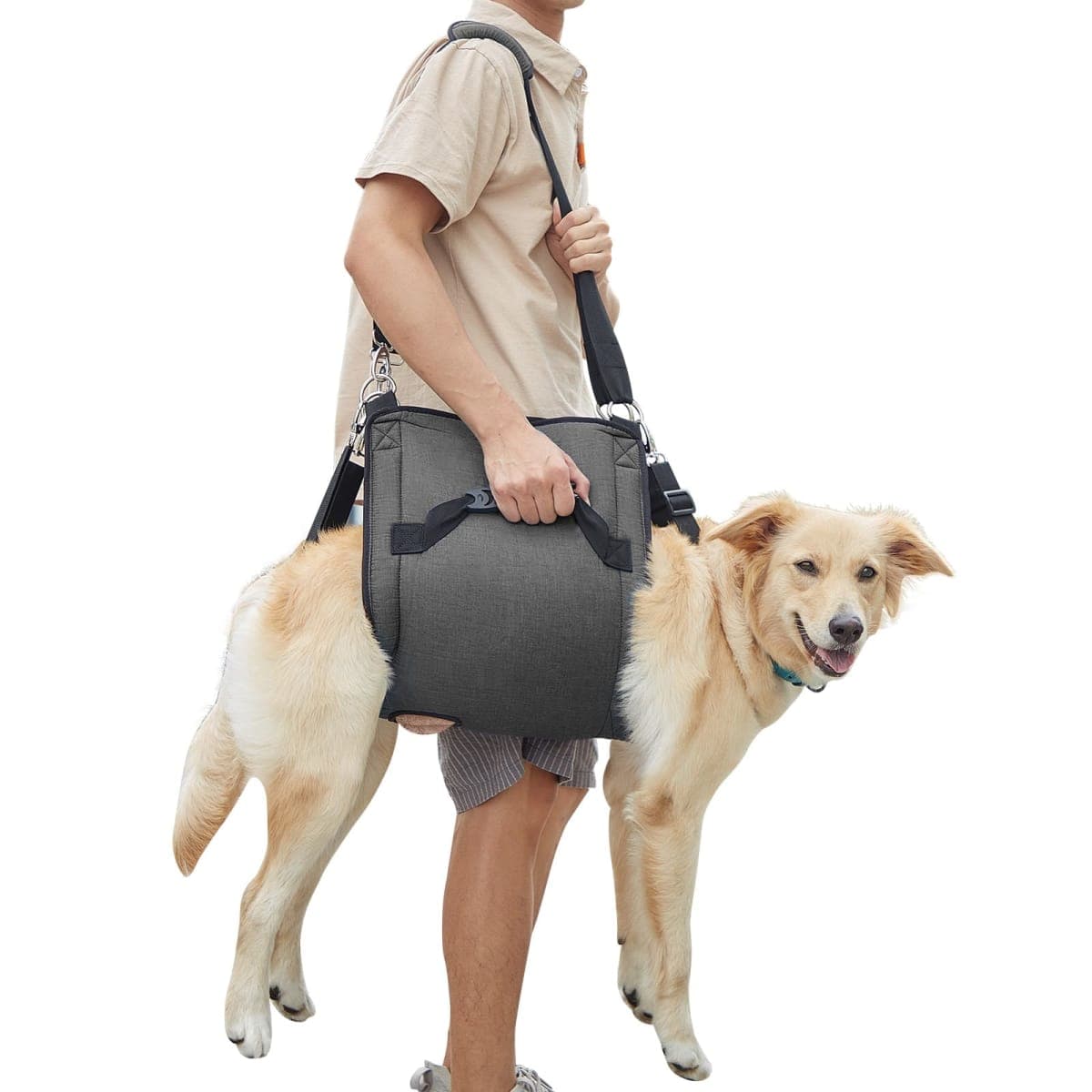 Dog Carry Sling, Emergency Backpack Pet Legs Support & Rehabilitation Dog Lift Harness for Nail Trimming, Dog Carrier for Senior Dogs Joint Injuries, Arthritis, Up and Down Stairs(XL, Black) — image 1