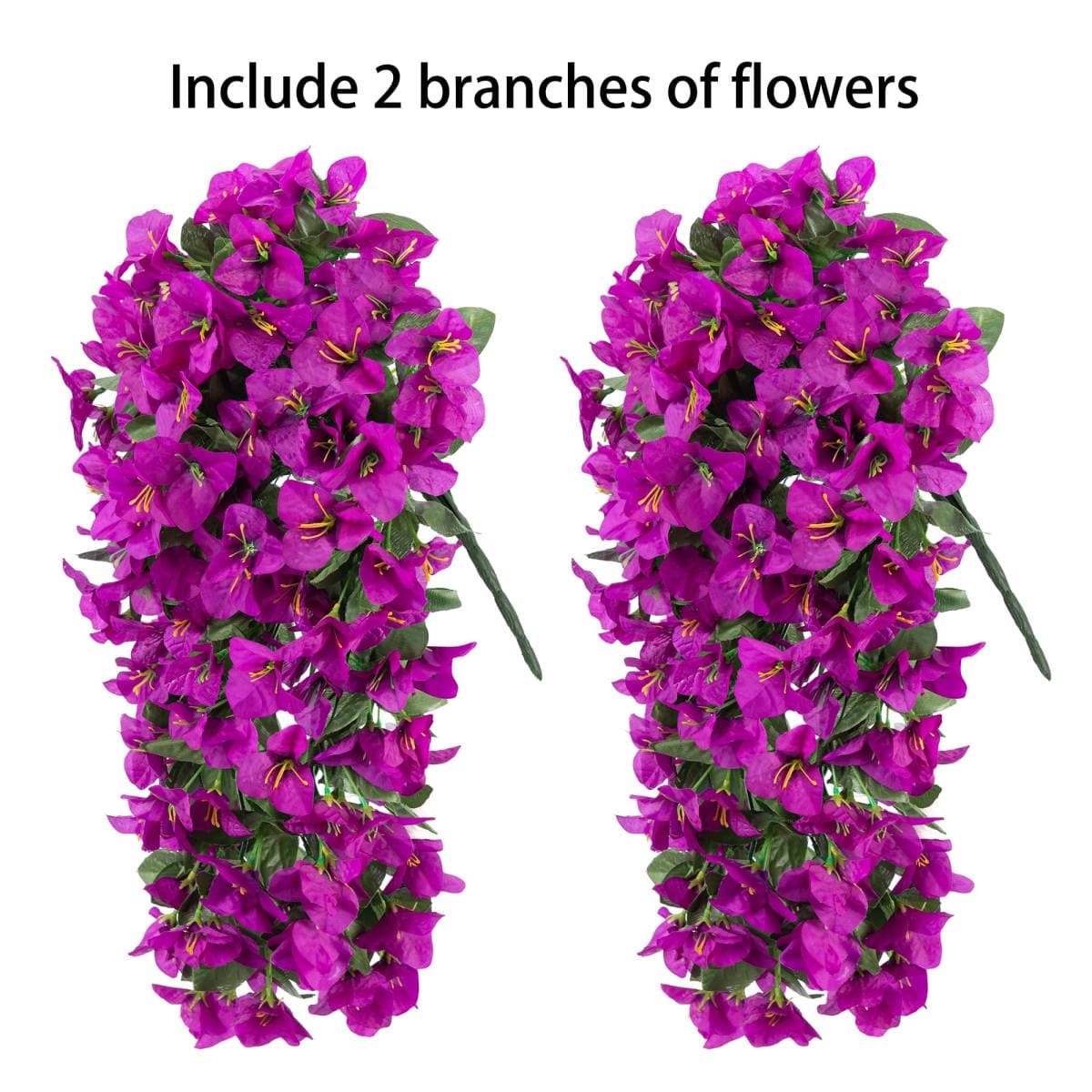 Faux Bougainvillea Artificial Flowers Plants for Outdoors Outside Decoration, 2 pcs Purple Fake Flowers UV Resistant Look Real Silk Long Trailing Vines for Front Door Porch Planter Urn Patio Garden thumbnail 5