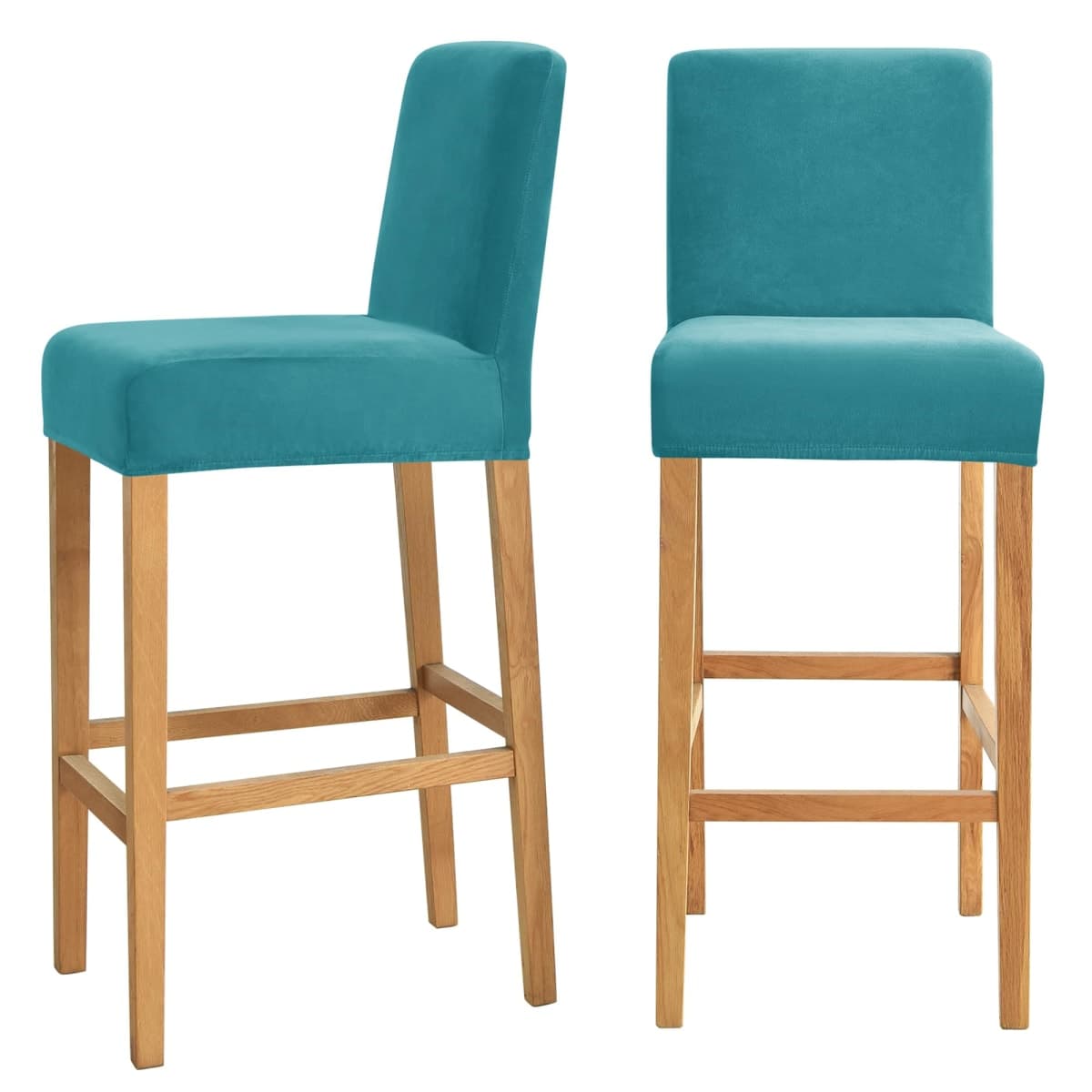 Curuyan Velvet Chair Covers for Pub Chairs,Counter Stool Slipcovers, Stretch Bar Stool Chair Covers Pack of 2 (Turqouise) — image 1