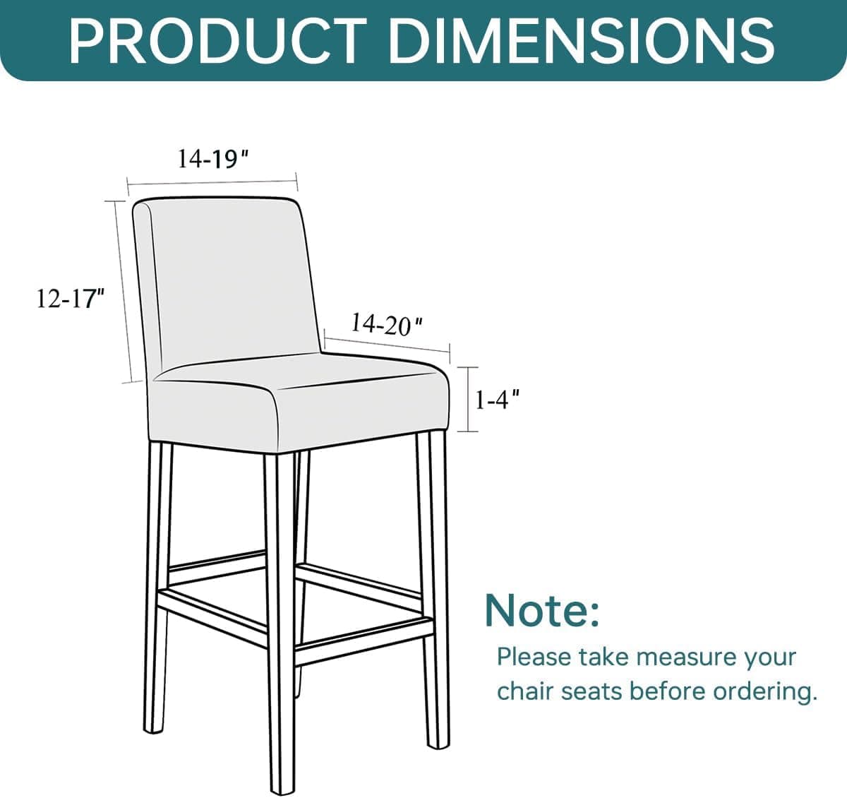 Curuyan Velvet Chair Covers for Pub Chairs,Counter Stool Slipcovers, Stretch Bar Stool Chair Covers Pack of 2 (Turqouise) thumbnail 4