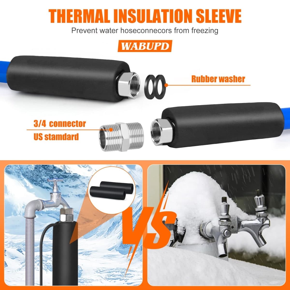 Heated Water Hose for RV,Heated Drinking Water Hose with Thermostat,Lead and BPA Free,1/2" Inner Diameter,Temperatures Down to -40°F Self-Regulating,Blue Appearance (75FT) thumbnail 3
