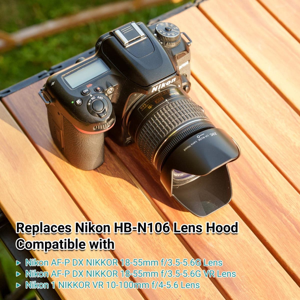 JJC HB-N106 Reversible Dedicated Lens Hood Shade for Nikon AF-P DX 18-55mm f/3.5-5.6G VR, AF-P DX 18-55mm f/3.5-5.6G Lens on Nikon D3500 D3400 D5600 D7500 Camera (NOT for Older Nikon 18-55mm Lens) thumbnail 2