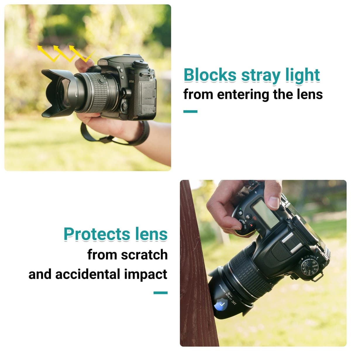 JJC HB-N106 Reversible Dedicated Lens Hood Shade for Nikon AF-P DX 18-55mm f/3.5-5.6G VR, AF-P DX 18-55mm f/3.5-5.6G Lens on Nikon D3500 D3400 D5600 D7500 Camera (NOT for Older Nikon 18-55mm Lens) thumbnail 3