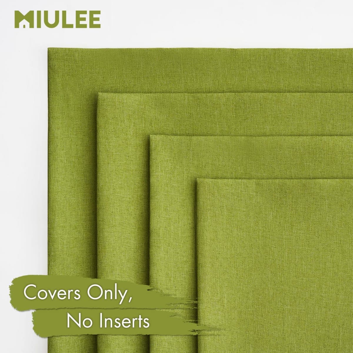 MIULEE Pack of 4 Decorative Outdoor Throw Pillow Covers Linen Waterproof Pillow Covers Farmhouse Cushion Cases for Patio Garden Tent Balcony Couch Sofa 18x18 inch Moss Green thumbnail 5