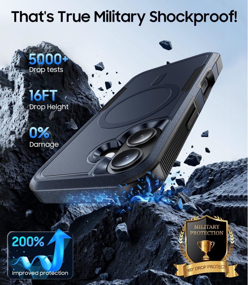 DEVISELOVE Magnetic for iPhone 17 Case Military-Grade Dual-Layer Shockproof, Heavy Duty Rugged Protection Phone Case [Fit for MagSafe] Anti-Fingerprint Anti-Scratch for iPhone17 Cover 6.3", Blue thumbnail 2