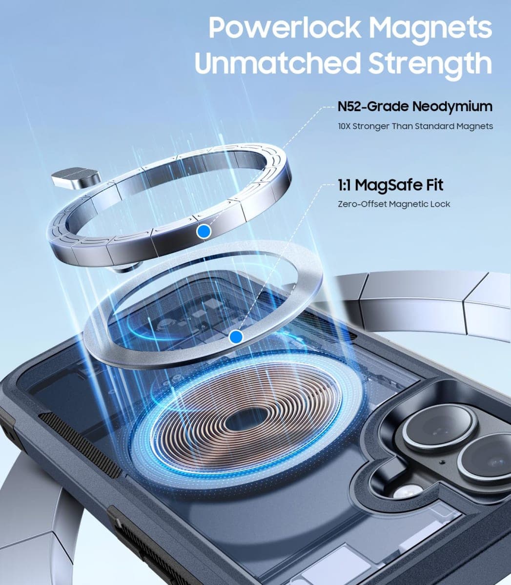 DEVISELOVE Magnetic for iPhone 17 Case Military-Grade Dual-Layer Shockproof, Heavy Duty Rugged Protection Phone Case [Fit for MagSafe] Anti-Fingerprint Anti-Scratch for iPhone17 Cover 6.3", Blue thumbnail 4