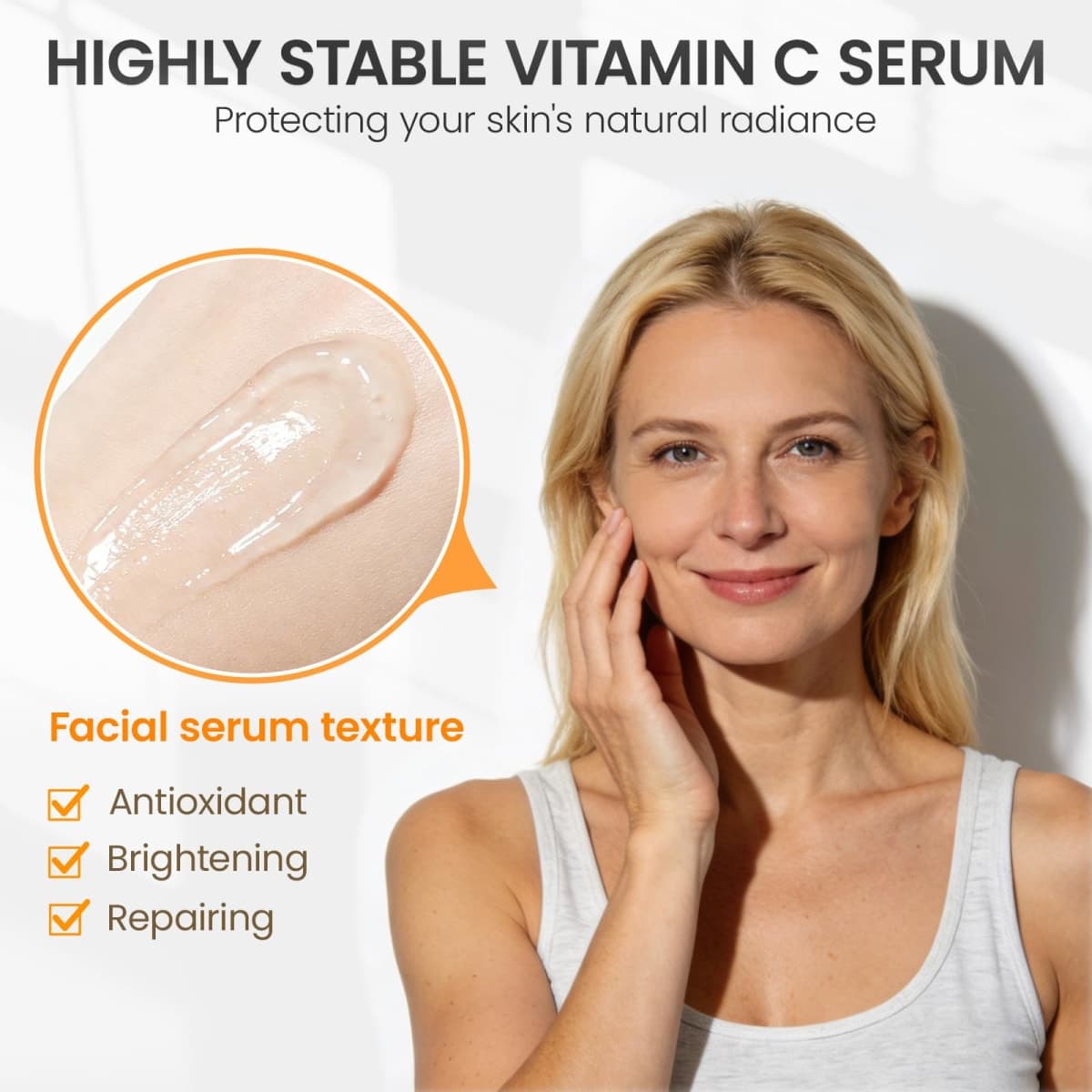 Vitamin C Serum for Face, Super Hydrating Serum with Hyaluronic Acid & Peptide Complex, Daily Facial Essence for All Skin Types, Lightweight Moisturizing Facial Serum for Smooth & Radiant Skin - 1 Oz thumbnail 2
