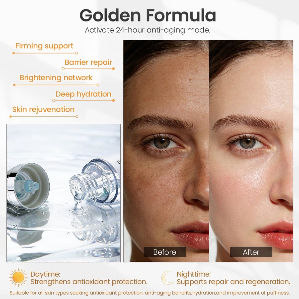 Vitamin C Serum for Face, Super Hydrating Serum with Hyaluronic Acid & Peptide Complex, Daily Facial Essence for All Skin Types, Lightweight Moisturizing Facial Serum for Smooth & Radiant Skin - 1 Oz thumbnail 3