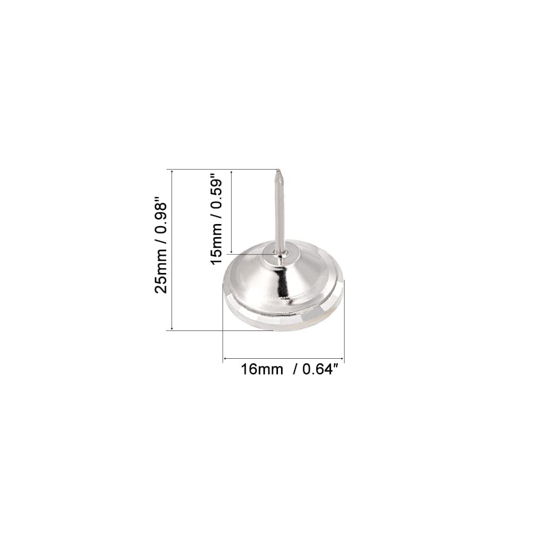 uxcell Crystal Upholstery Nails Tacks, 16m Dia Head 15mm Length Shank for Furniture Sofa Headboards, 20 Pcs thumbnail 2