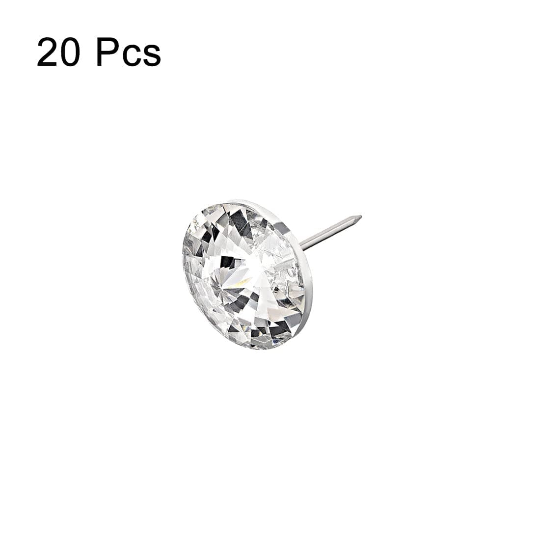 uxcell Crystal Upholstery Nails Tacks, 16m Dia Head 15mm Length Shank for Furniture Sofa Headboards, 20 Pcs thumbnail 3