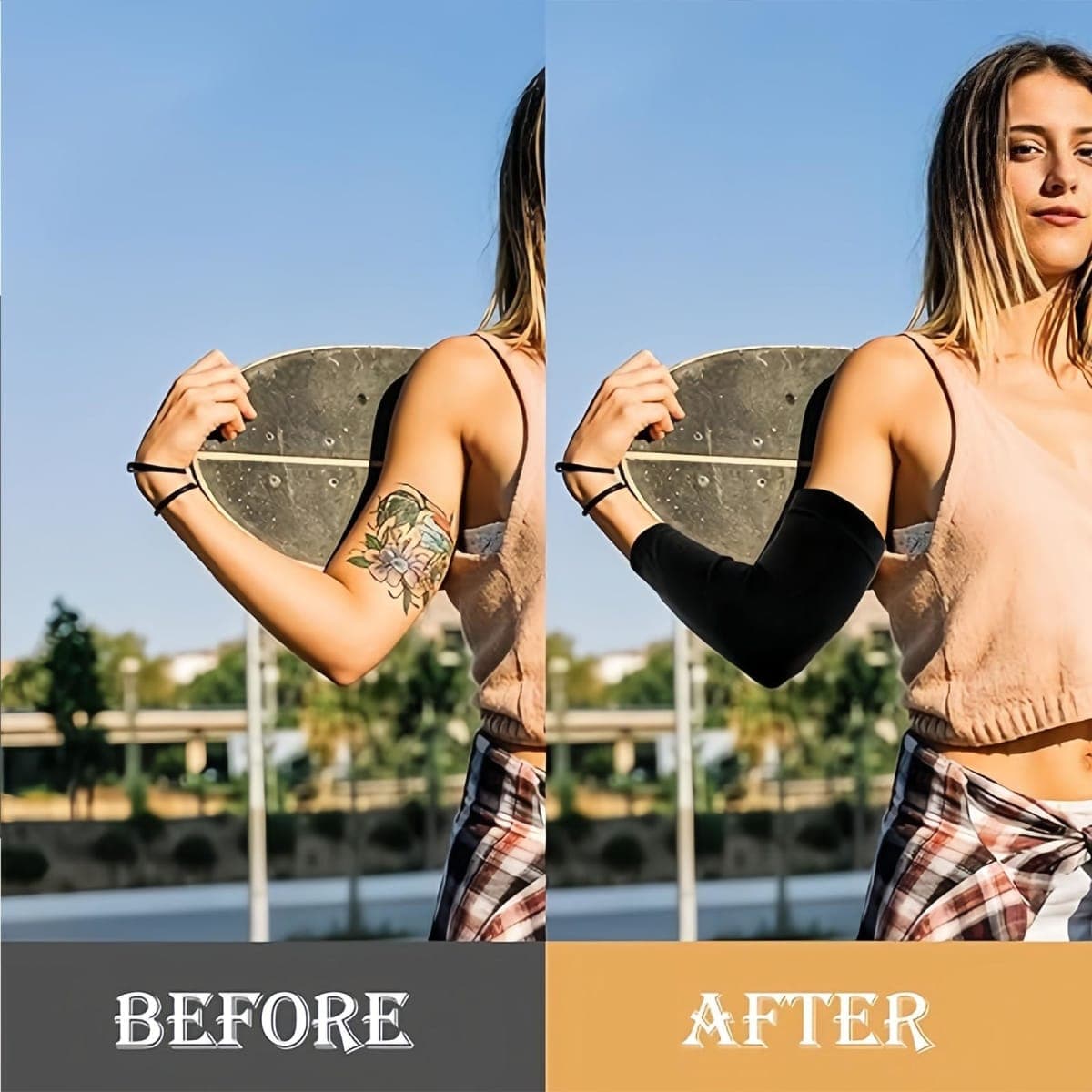 Tattoo Cover Up - 6Pcs Sleeve Forearm Tattoo Cover Tattoo Cover Up Compression Sleeves Arm Sleeves for Women Men thumbnail 5