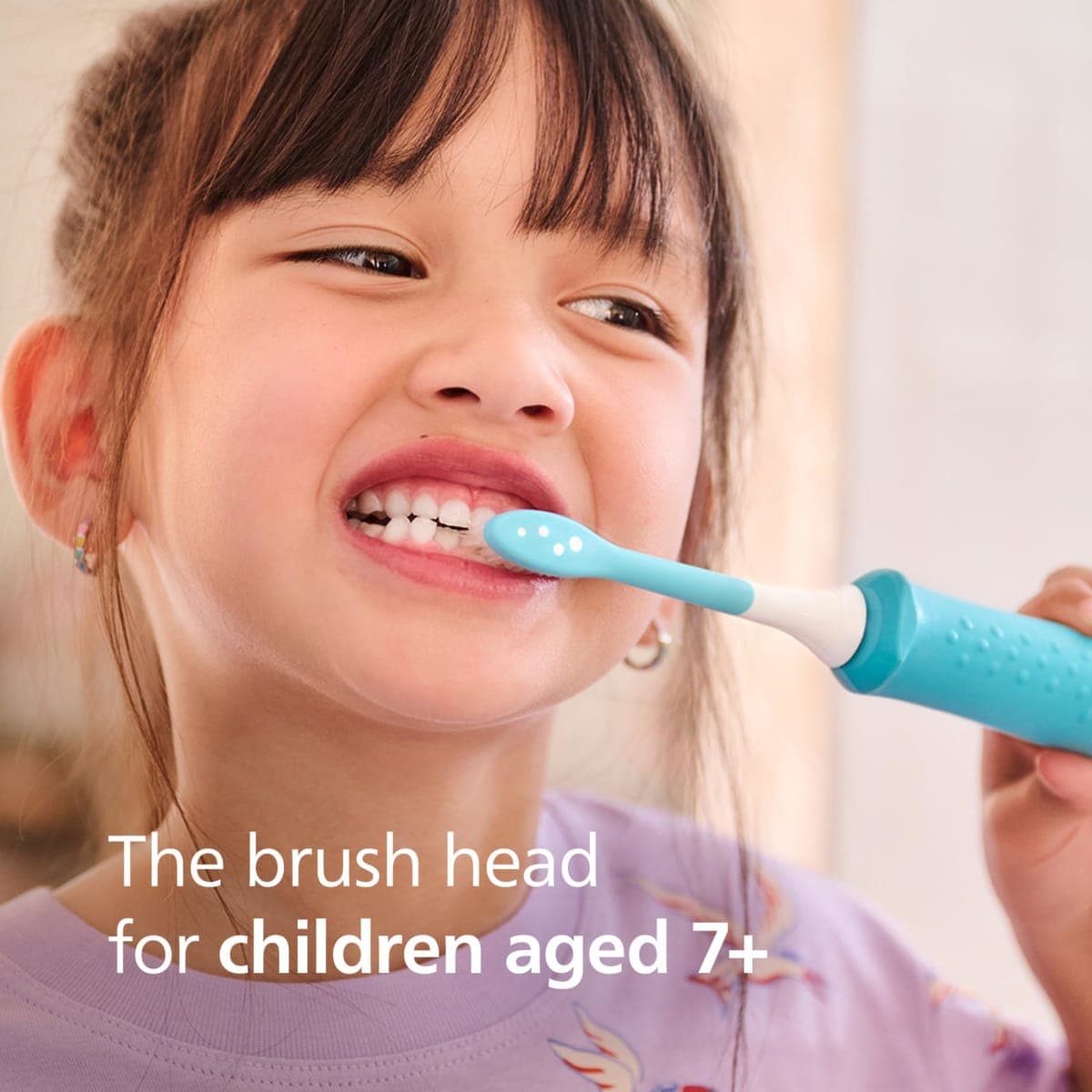 Philips Sonicare for Kids 7+ Genuine Replacement Toothbrush Heads, 2 Brush Heads, Turquoise and White, Standard, HX6042/94 thumbnail 2