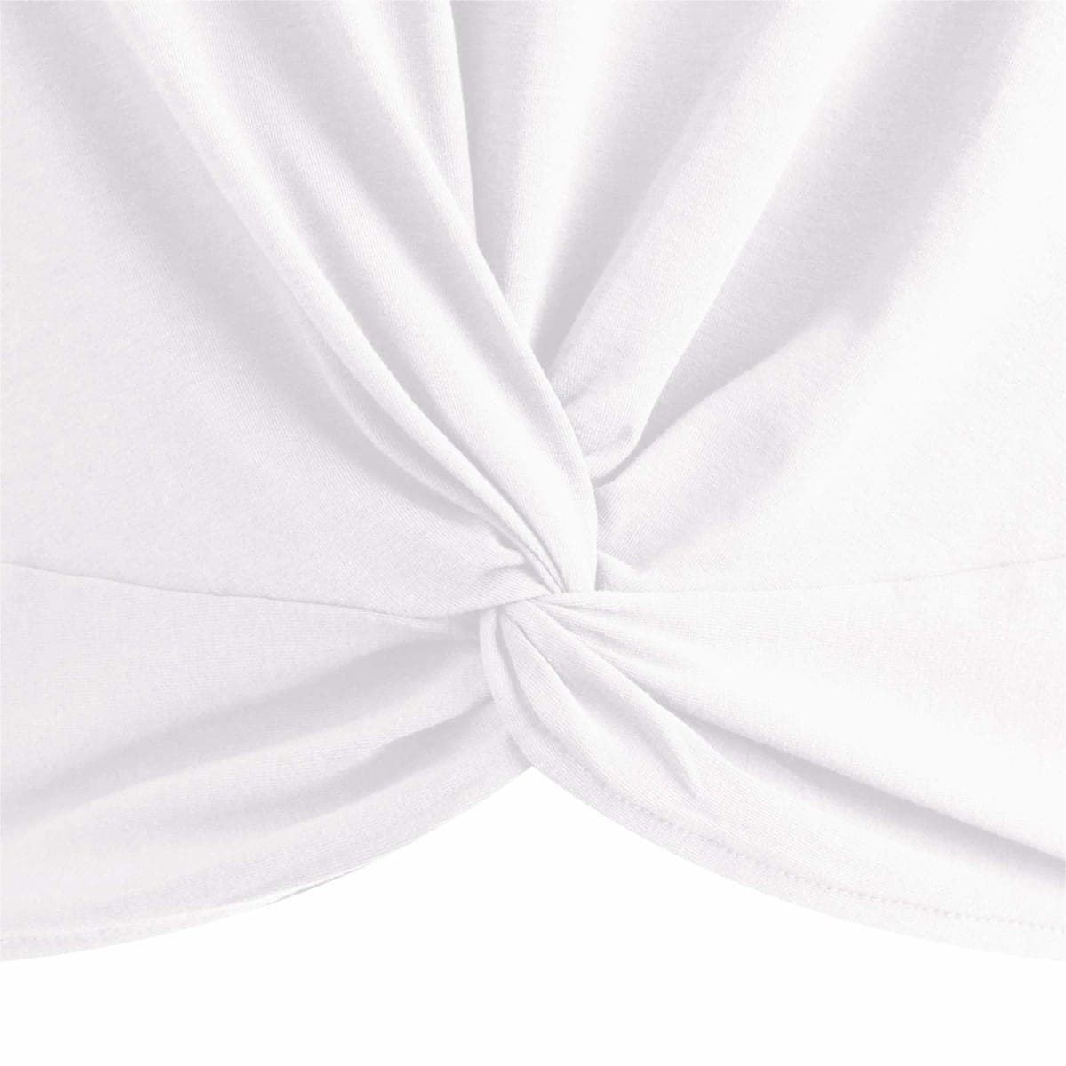 JINKESI Women's Summer Causal Short Sleeve Blouse Round Neck Crop Tops Twist Front Tee T-Shirt White-Large thumbnail 4