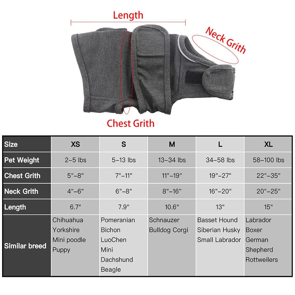 Dog Anxiety Relief Coat, Adjustable Shirts for Dogs Anxiety, Dog Anxiety Vest Jacket for Fireworks, Thunderstorm, Travel, Separation, Anxiety Calming Vest Wrap for Small Medium Large Dog (XS) thumbnail 4