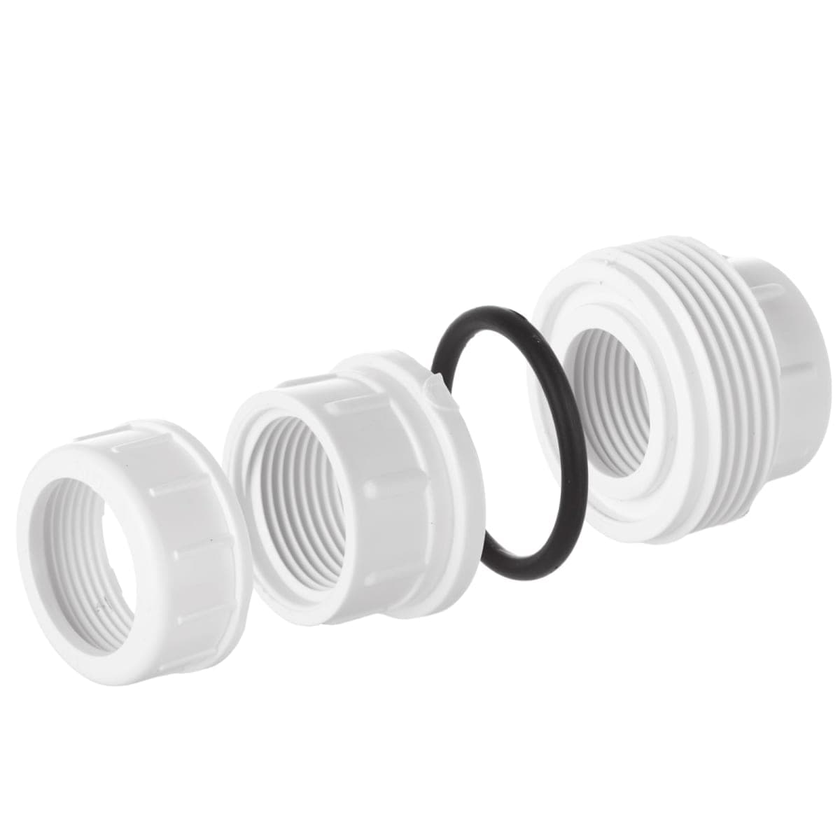 6pcs PVC Union 1-1/2 Inch Threaded PVC Union Coupling Pipe Fitting Adapter PVCs Slip Unions, Schedule 40, EPDM O-Ring, Socket to Socket, White thumbnail 3