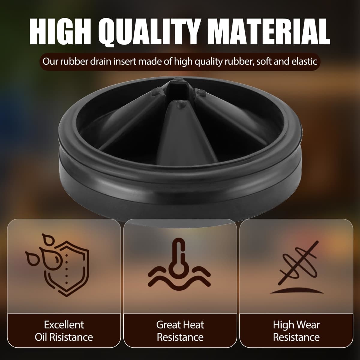 Garbage Disposal Splash Guards 3 3/8" Sink Baffle QCB-AM Replacement for InSinkErator Evolution Series, Upgraded Removable Quiet Collar Drain Plugs, Garbage Disposer Accessories, Black thumbnail 3