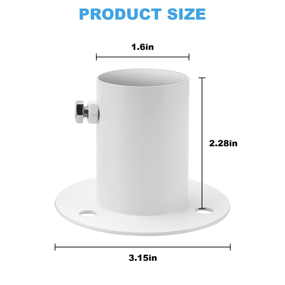 2 Pack Pool Ladder Brackets Deck Flanges, for Above Ground Pool Ladder 1.5" Also for Handrails Closet Rod Flange (Stainless Steel) thumbnail 2