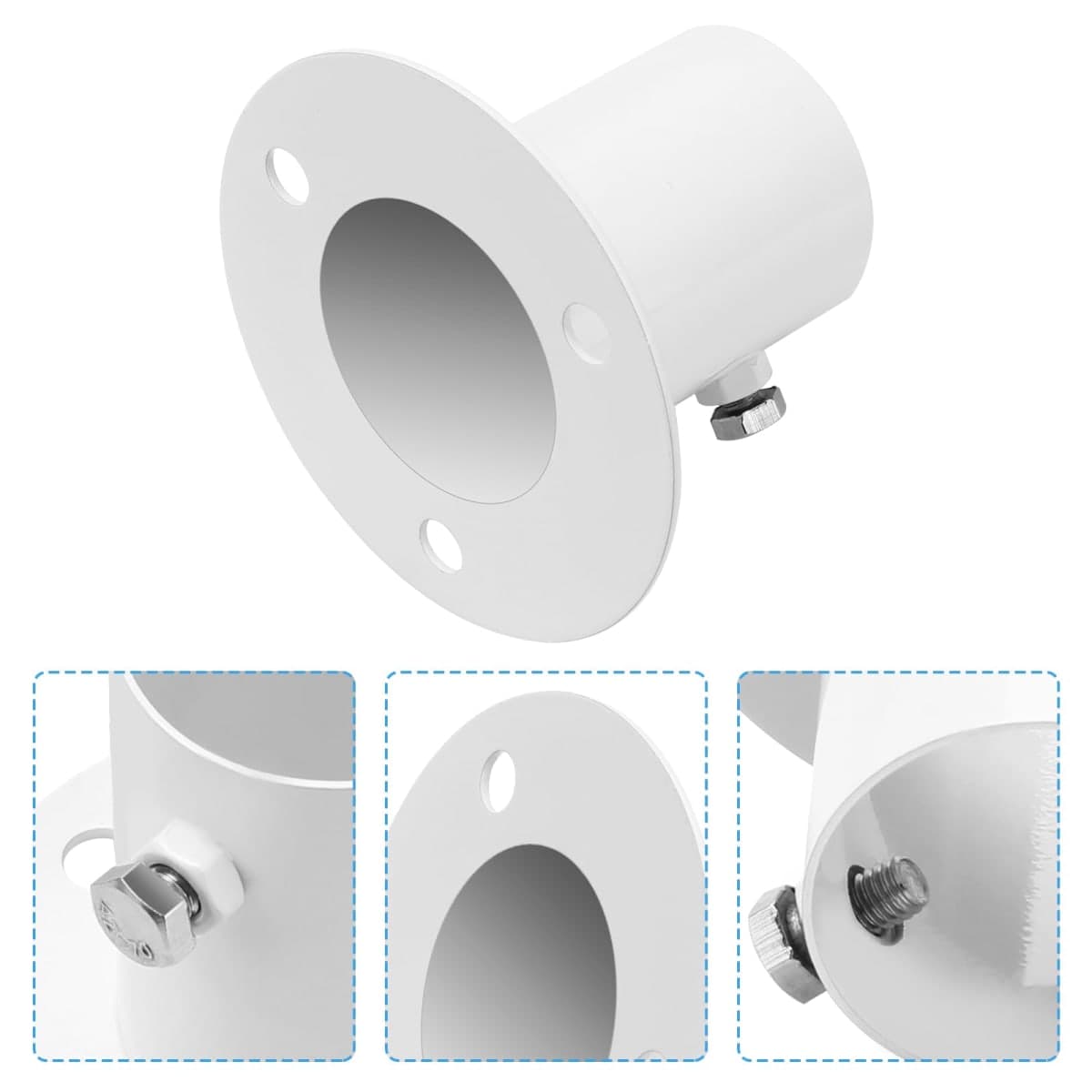 2 Pack Pool Ladder Brackets Deck Flanges, for Above Ground Pool Ladder 1.5" Also for Handrails Closet Rod Flange (Stainless Steel) thumbnail 3