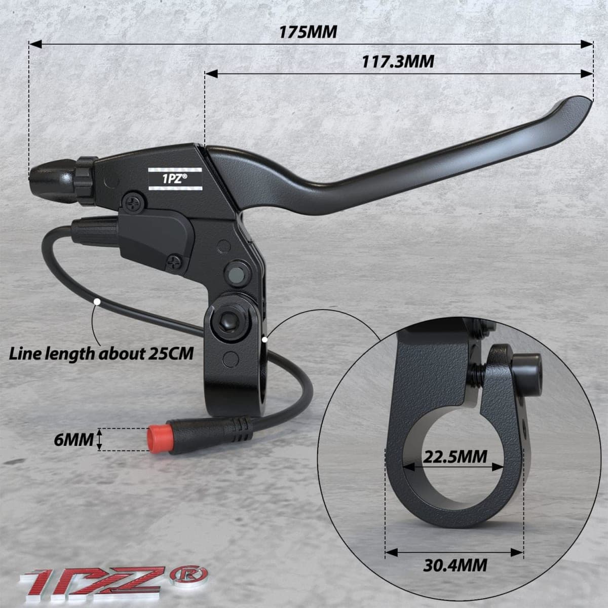 1PZ EB1-X02 Durable Waterproof 2 pin Connector 2 Wires Left & Right Electronic Brake Lever Accessories for Electric Bicycle E-Bike Scooter (1 Pair) thumbnail 2