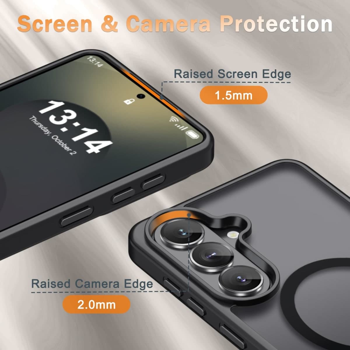 YENAPOON for Samsung Galaxy S26+ Plus Case, Matte Magnetic Phone Cover [2026 Upgraded] with 1 Screen Protector, Support for MagSafe, Shockproof Military Protection, Translucent Frosted Back, Black thumbnail 5
