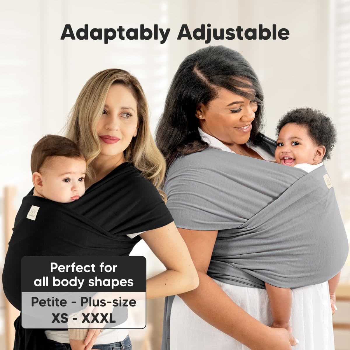 KeaBabies Baby Wrap Carrier - All in 1 Original Baby Carrier Newborn To Toddler Sling, Easy to Wear, Hands Free Bonding, Lightweight, Breathable Infant Wraps (Midnight) thumbnail 4