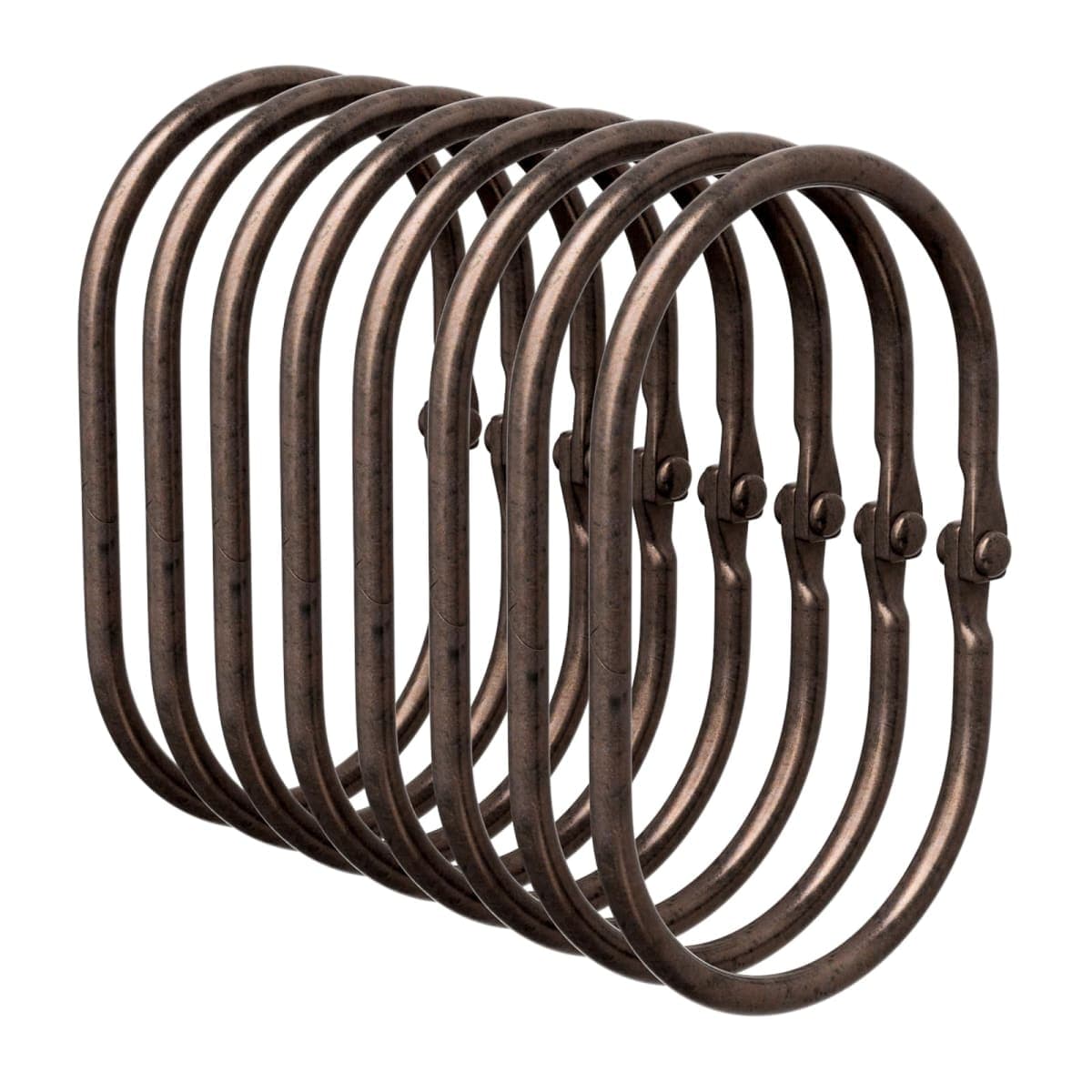 Bathway Shower Curtain Rings, Shower Curtain Hooks Bronze Curtain Rings 12 Pcs Anti-Drop Shower Rings for Curtain, Metal Shower Curtain Rings Rust Proof, Shower Hooks for Shower Curtain Rod — image 1