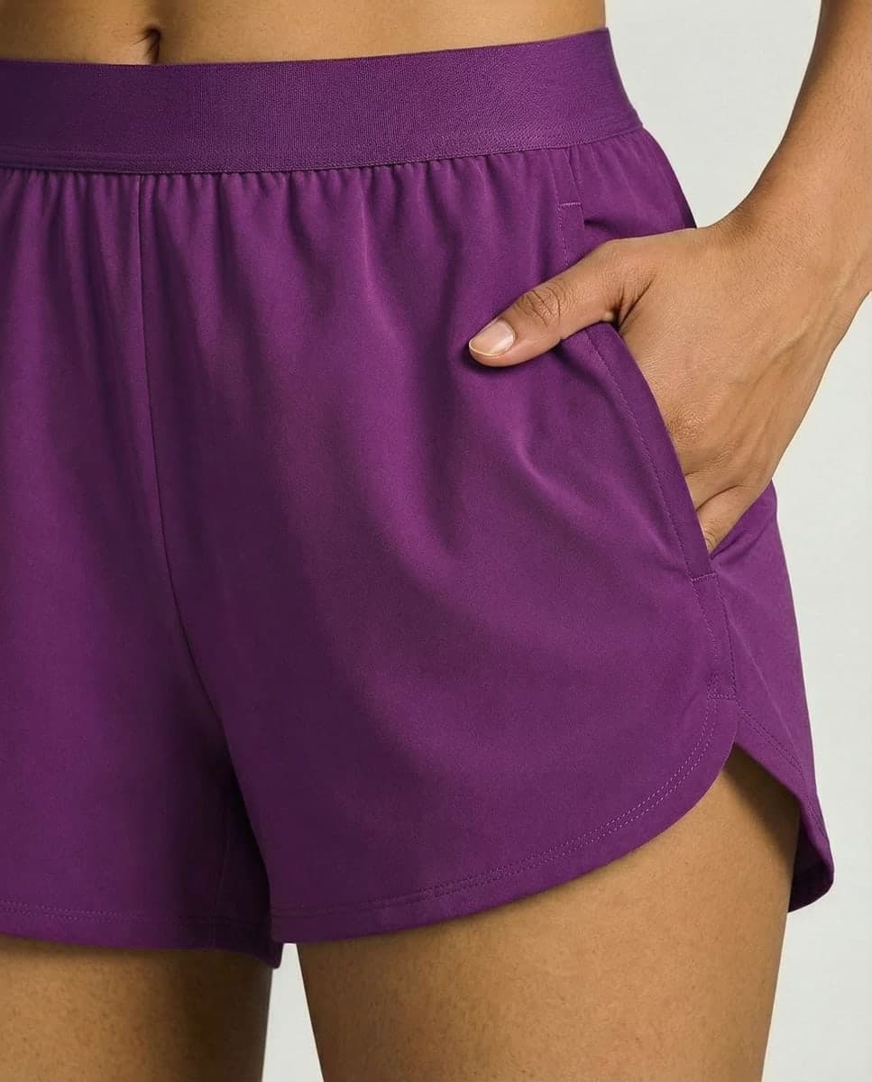 Real Essentials 4 Pack: Women's 3" Dry-Fit Dolphin Running Shorts with Pockets-Athletic Gym Workout Basketball Sports Shorts, Set 5, Large thumbnail 5
