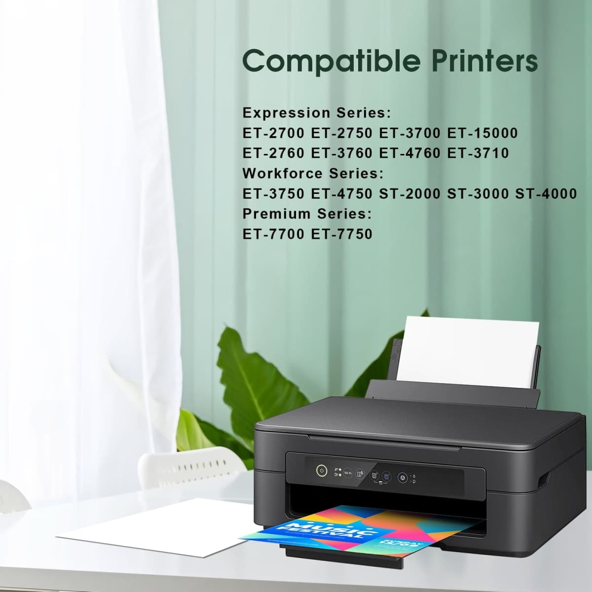 Clorisun Ink Bottles Ecotank Use with Expression ET-2760 ET-2750 ET-3760 ET-4760 ET-3750 ET-4750 ET-3710 Ecotank Printer (Black, Cyan, Magenta, Yellow) thumbnail 2