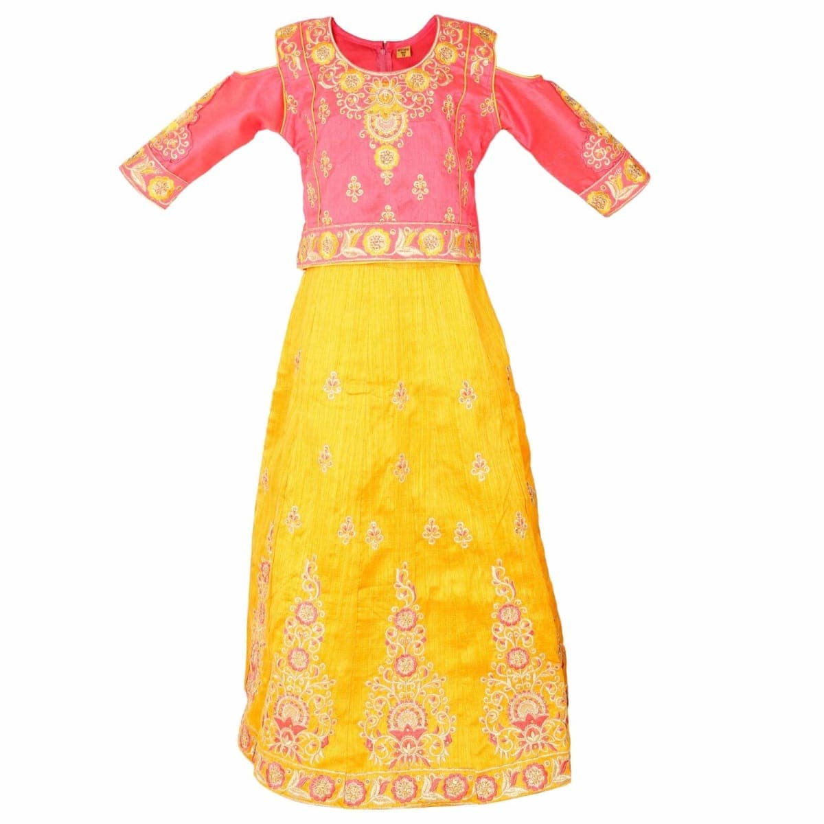 Ashwini Girls Skirt Top (Yellow, 9-10 Years) thumbnail 2
