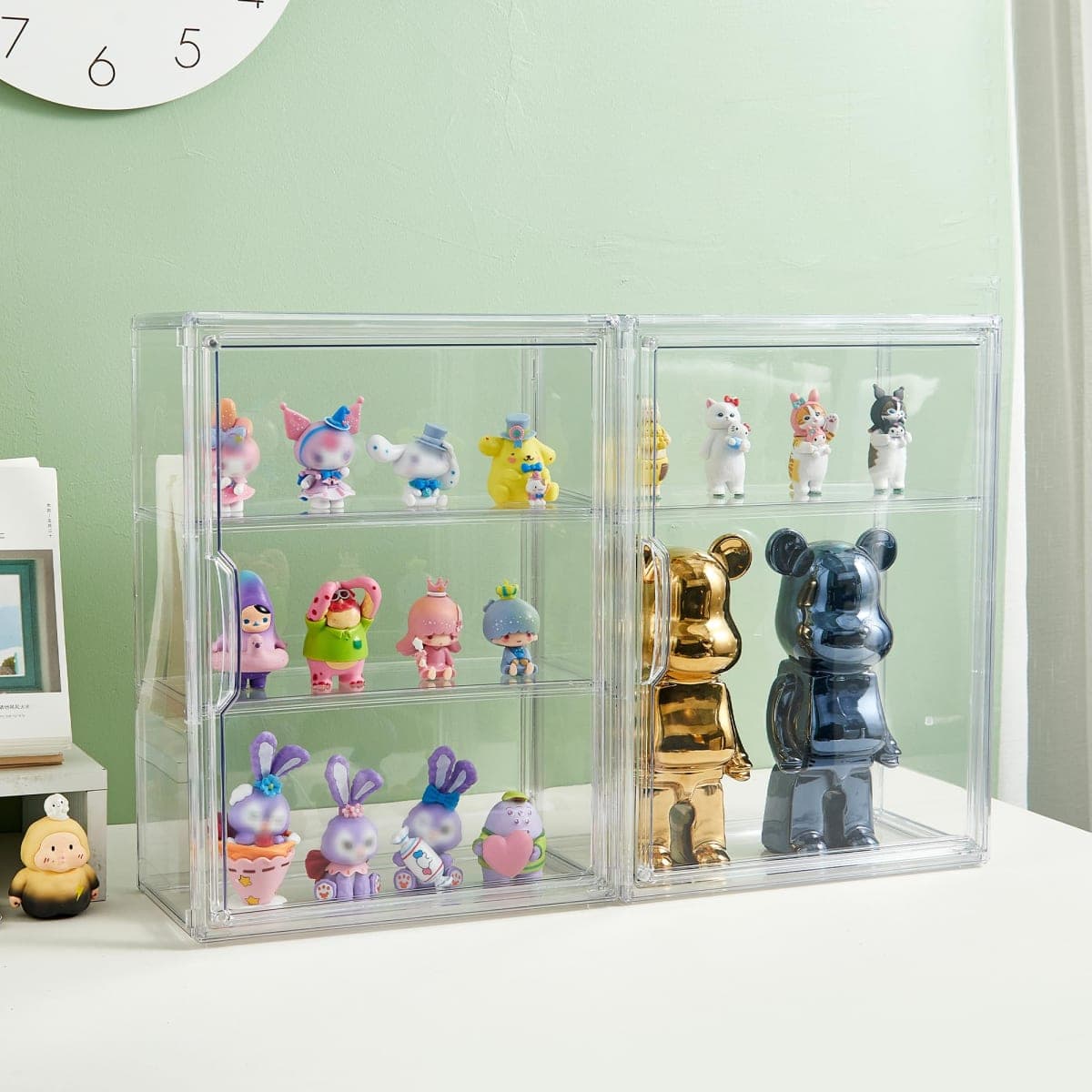 Acrylic Display Case for Collectibles 3 Tier Figure Display Case with 2 Movable Plates Clear Display Cases for Figures with Magnetic Door Tall Display Box, 1 Pack thumbnail 2