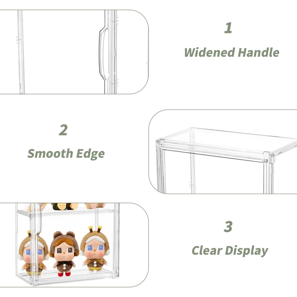 Acrylic Display Case for Collectibles 3 Tier Figure Display Case with 2 Movable Plates Clear Display Cases for Figures with Magnetic Door Tall Display Box, 1 Pack thumbnail 5