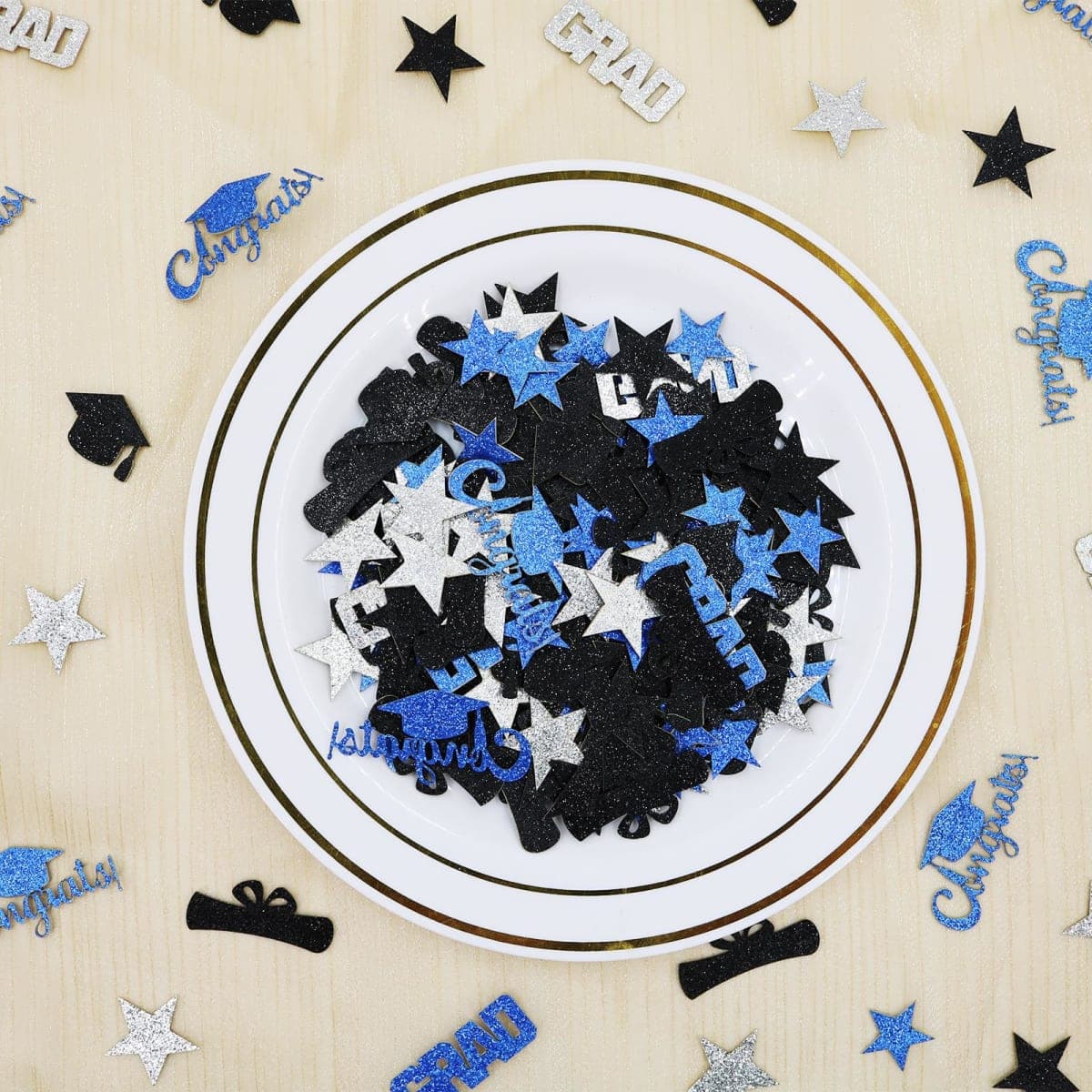 Vofrise 200PC Glitter Graduation Confetti 2026 Blue Graduation Decorations Grad Cap Star Congrats Grad Table Scatter for Grad Party Decorations 2026 thumbnail 4