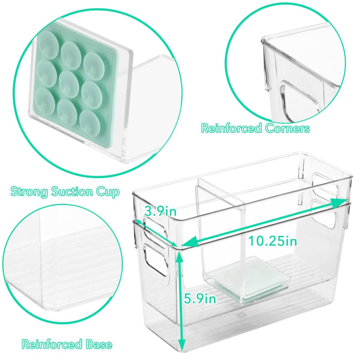 Ugotfeels Breastmilk Storage Container with L Shaped Separator Boards, Dividers Will Flatten Standing Breast Milk Bags in Organizer Bins Save Refrigerator Space | 2 Containers - Green thumbnail 5
