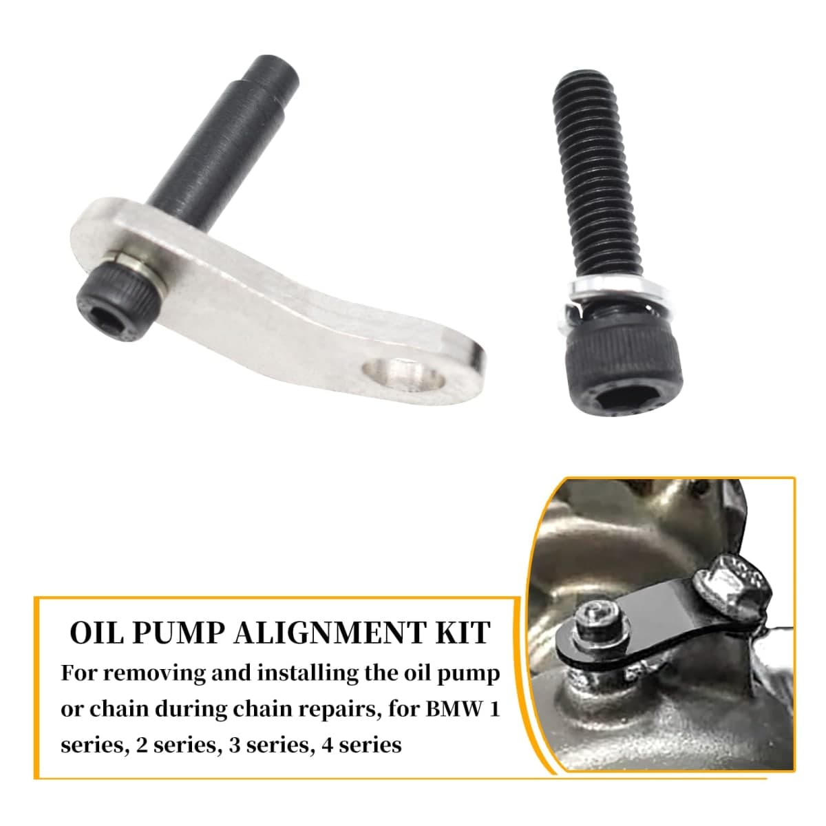 Yuesstloo 2801 Flywheel Holder Flex Plate Lock Tool & 7676 Oil Seal Repair Kit with Balance Shaft & Oil Pump Alignment Tool Set, Compatible with BMW N20 N26 Engines thumbnail 4