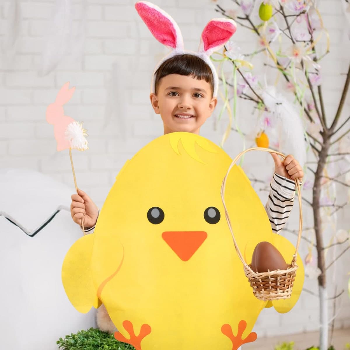 Benwanfee Easter Chick Costume Colorful Easter Chick Cosplay Clothing Costume Unisex Funny Easter Chick Outfit Egg Costume for Easter Day Yellow thumbnail 5