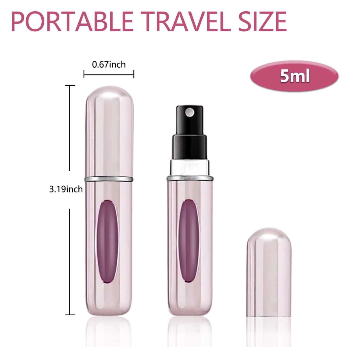 Portable Mini Refillable Perfume Atomizer Bottle, Travel Size Refillable Perfume Refill Bottle - Perfume Atomizer Refillables, Scent Pump Case, Small Perfume Spray Bottle 4 Pcs Pack of 5 ml thumbnail 3