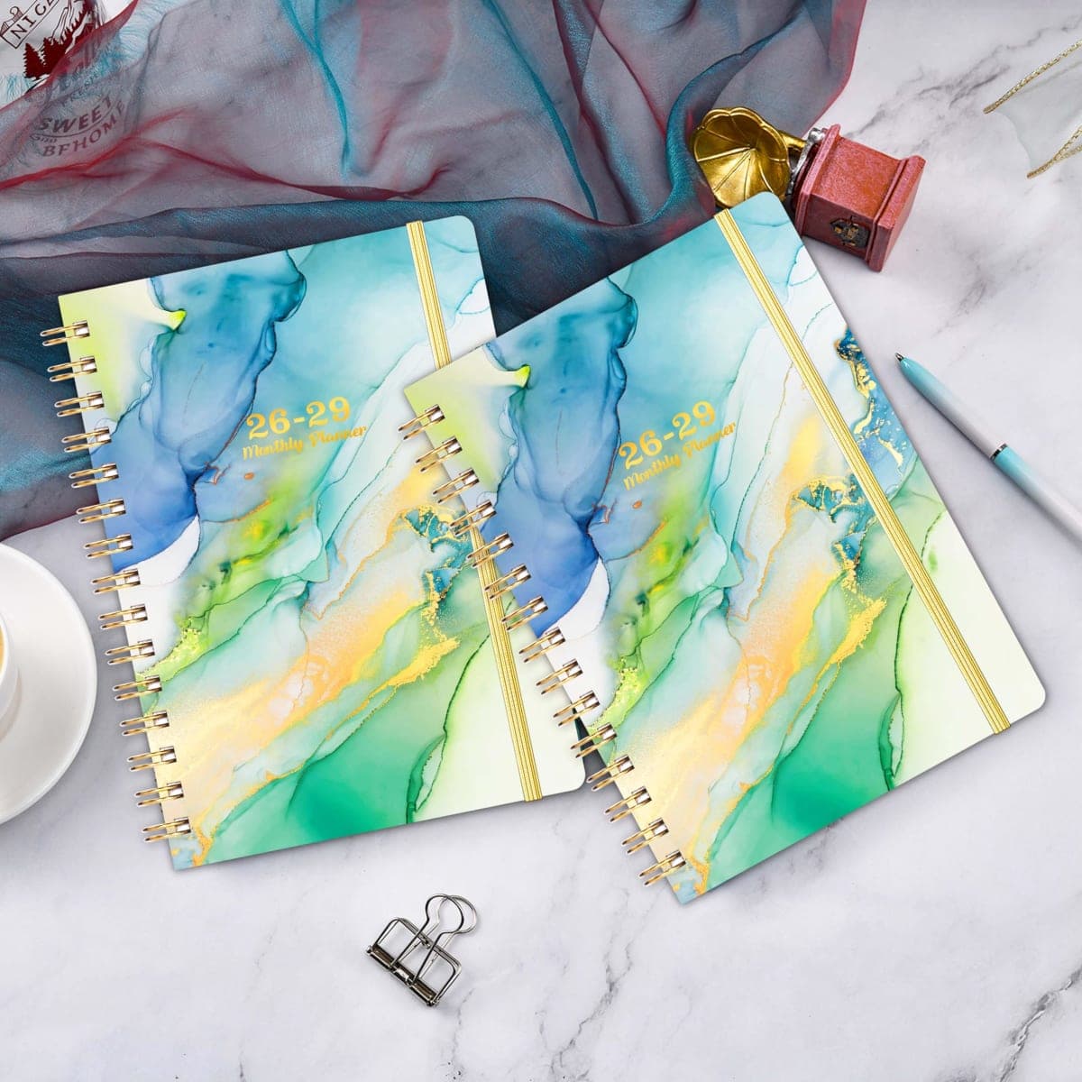 2026-2029 Monthly Planner - 3 Year Monthly Planner 2026-2029 with Monthly Tabs, Jul. 2026 - Jun. 2029, 6.3" x 8.4", 26-29 Monthly Calendar - Green thumbnail 2