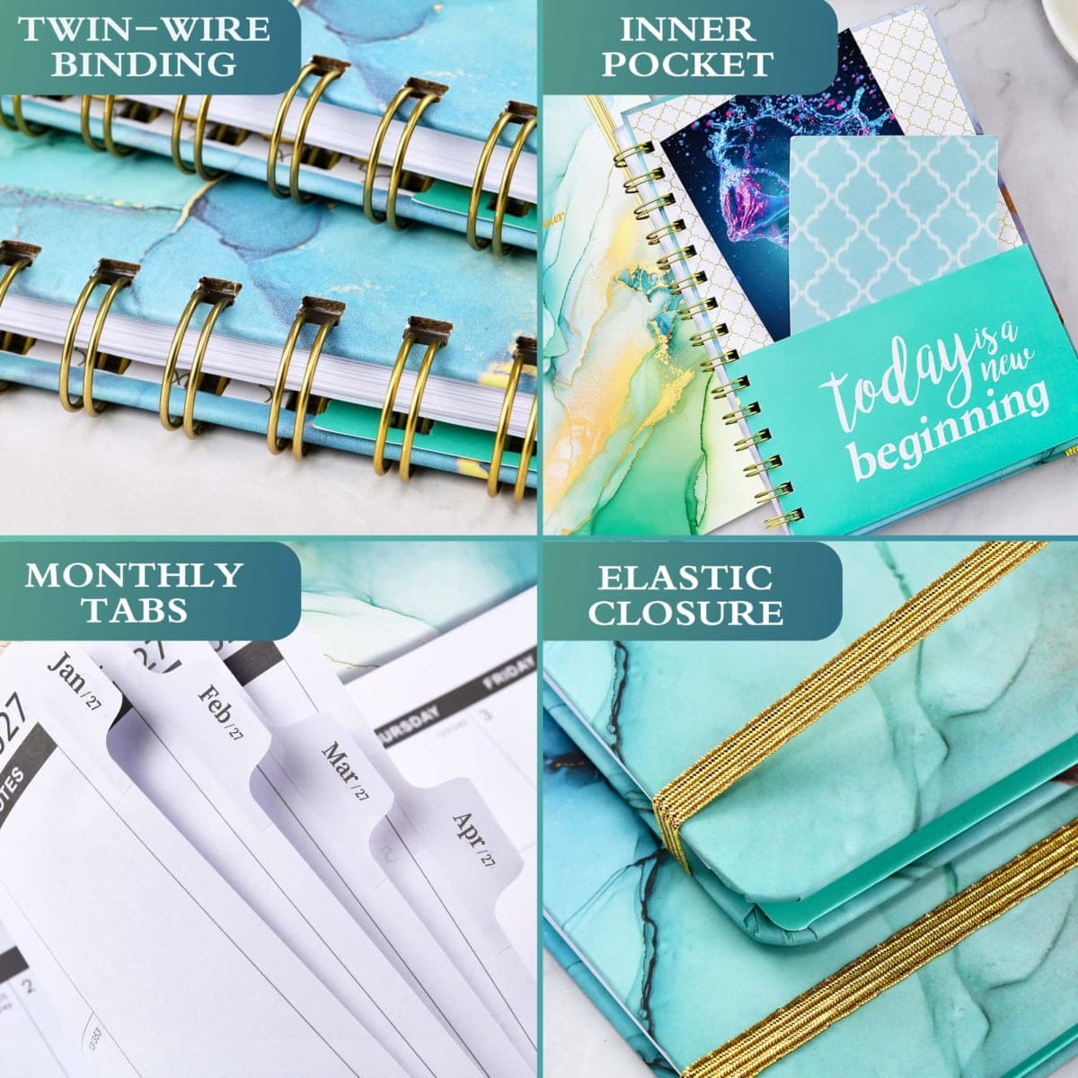 2026-2029 Monthly Planner - 3 Year Monthly Planner 2026-2029 with Monthly Tabs, Jul. 2026 - Jun. 2029, 6.3" x 8.4", 26-29 Monthly Calendar - Green thumbnail 5
